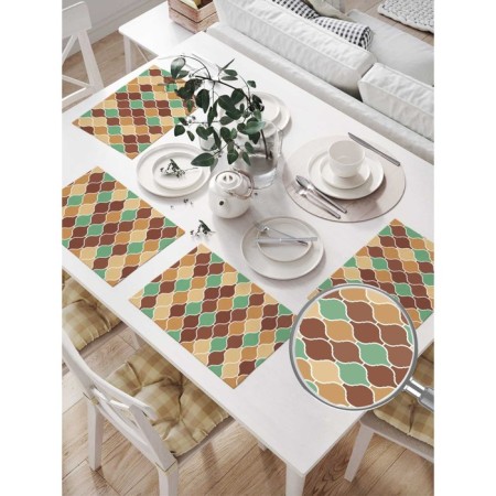 A set of napkins for setting the table "Classic ornament", rectangular, size 32x46 cm, 4 pcs-1