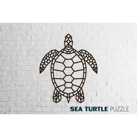 Wall panel made of wood, prefabricated model, Ewa Design, sea turtle-2