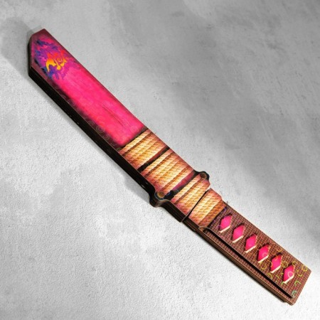 The souvenir is wooden "Tanto knife", in the scabbard, pink-5