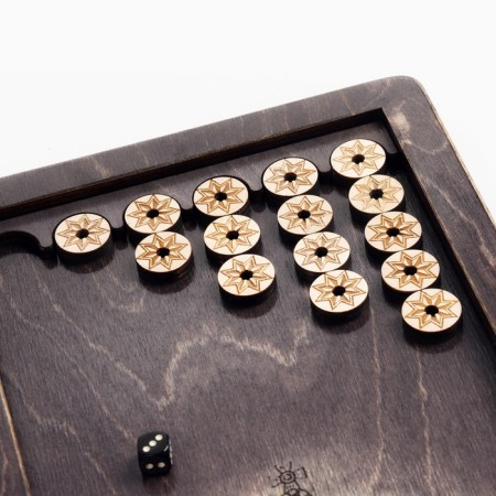 Wooden backgammon "lion", 45 x 45 cm-2
