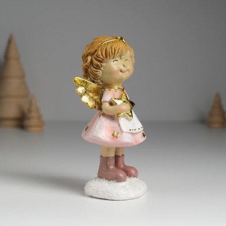 Polystone souvenir "Angel in a pink dress and white apron" MIX 6.5x5x12.5 cm-2