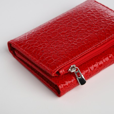Women's wallet on magnet, red color-2