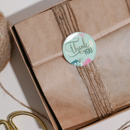 Stickers for gifts and flowers “Thank you”, 4 x 4 cm, 11 m - 252 pcs.-3