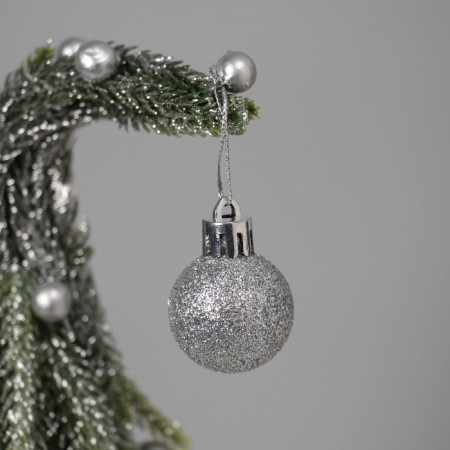 Christmas tree decor "with balls and sparkles, in a pot" 23x7.5 cm-2