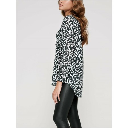 Female shirt of cotton CONTE ELEGANT, size L, color White, Black-2