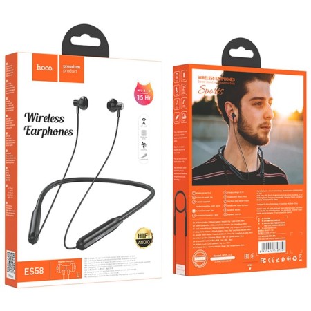 Hoco ES58 headphones, wireless, inserts, BT5.0, 200 mAh, microphone, black-4