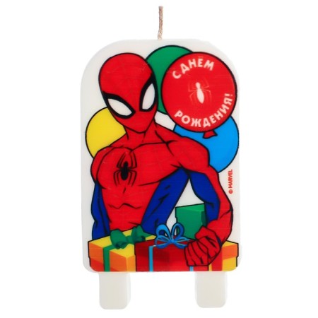 Candle for the cake "Happy Birthday!", 9 x 5.3 cm, Spider-Man-2
