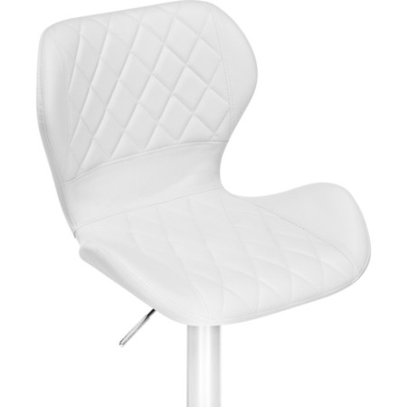 Barrier stool Porch metal/eco -leather, chrome/white 48x47x91 cm-4