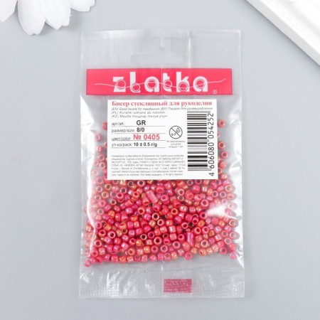 Beads "Zlatka" 08/0, 3 mm, 10 g 0405 St. Red-2
