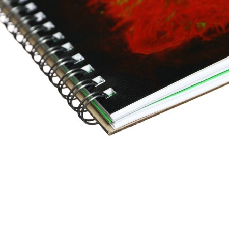 Calligrata A5 sketchbook, 55 “Fiery Wolf” sheets, solid cover, metallized cardboard with a volumetric pattern, block 80 g/m2 + 5 sheets of tinted paper-4