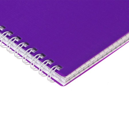 A notebook of 80 sheets in a cage on a riding crest, plastic cover, offset block, purple-2