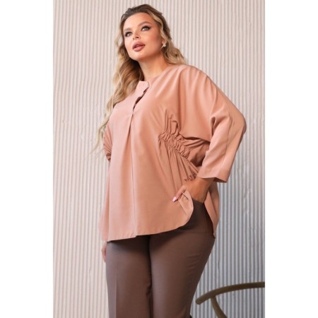 Female blouse, size 52, beige color-4
