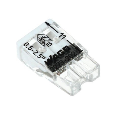 Terminal WAGO 2273-202, two-wire, 2.5 mm2, one-core, transparent-1