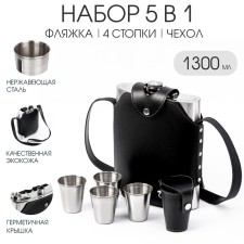 Gift set 5 in 1: Flaw 1.3 l, 4 piles of 75 ml, in the case