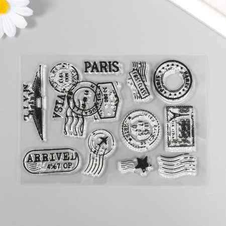 Stamp for creativity Silicon "Postal Seals of Paris" 16x11 cm