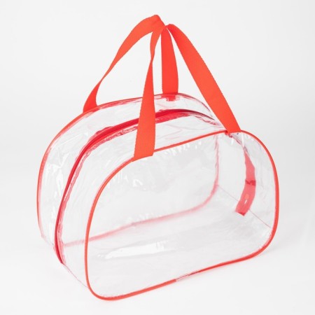 Lightning cosmetic bag, transparent/red color-2