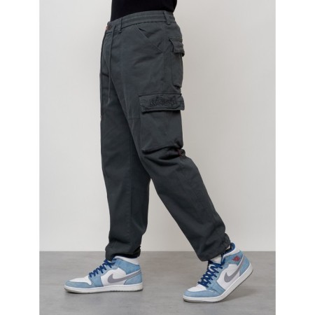 Cargo jeans men, size 46-48, dark gray color-8
