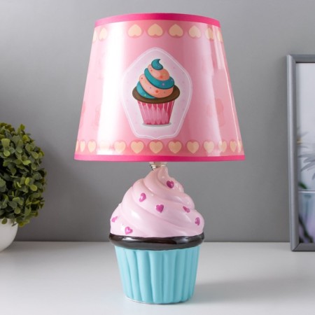 The desktop lamp with the lampshade "Pies in the blue cup" E14 40W 30x20x20 cm
