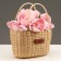 Wicker basket, 23 x 15 x 14.5/27.5 cm, rattan
