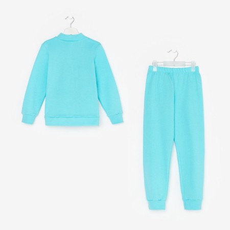 Costume (jumper, trousers), children are launched, turquoise color, height 104 cm-7