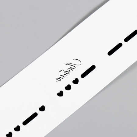 Tattoo on the body Black "Bracelet. I love. ABC Morse" 20x3 cm-5