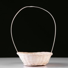 Wicker basket, 19x5 cm, white, bamboo