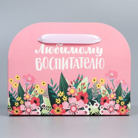 Carriage for flowers is folding to "beloved teacher", 17 × 13 × 7 cm-2