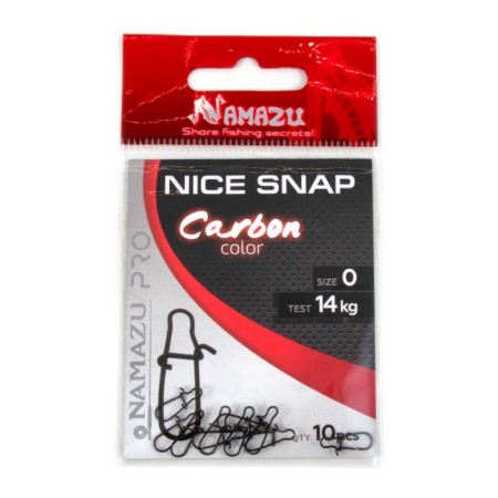 Carabiner Namazu Pro Nice Snap, Carbon color, p. 0, test-14 kg, packaging 10 pcs..-1