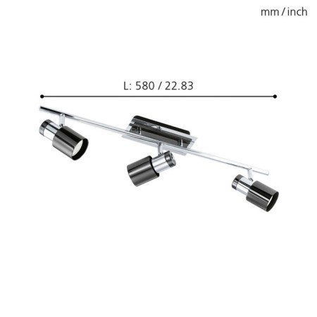 Davida 3x5W lamp LED Black 58x10cm-1