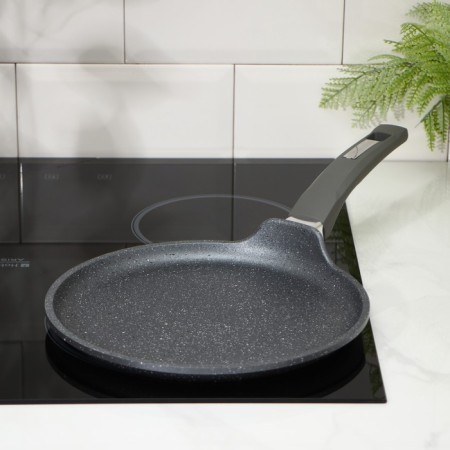 Pancake pan “granite”, d = 24 cm, plastic handle, anti -stick coating, gray color-5
