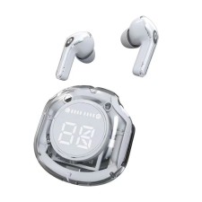 Wireless headphones Air39, TWS, inserts, BT 5.0, 45/200 mAh, display, transparent, white