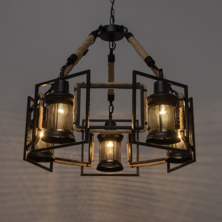 Chandelier "MADILAL" 5H27 black 65x65x28 cm-2