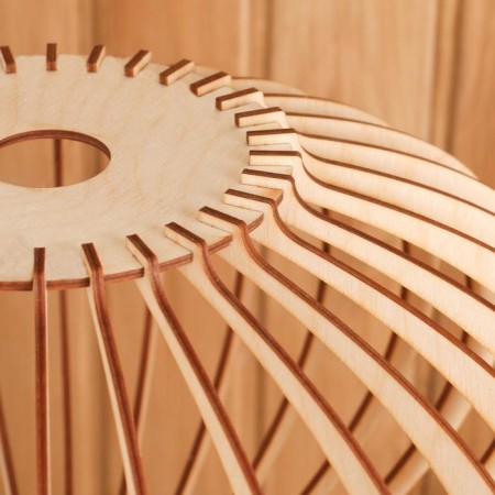 Wooden lampshade "Cloud", D = 35cm-1