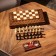 Handmade chess-nards "Patterns with a harsh", 40x20 cm, an array of walnut, Armenia