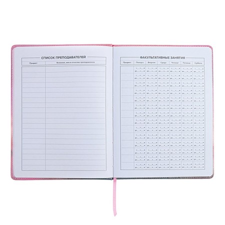 Universal Diary Grade 1-11, 48 sheets "Gray fluff", solid cover of artificial leather, lies, universal cheat sheet, block 80 g/m2-4