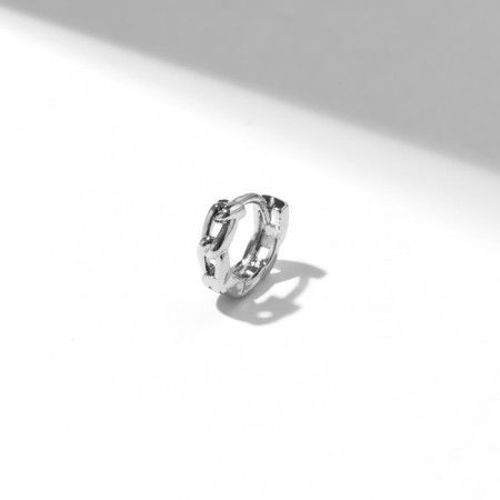 Piercing in the ear (Helix) "Knot", D = 8 mm, silver color