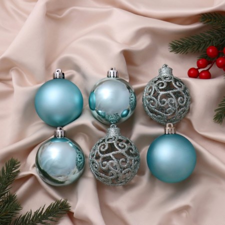 Set of balls plastic D-6 cm, 6 pcs "Nicole Patterns"