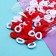 Hair elastic band "Mahrushka Sport" (set of 100 pcs) 1 cm, red-white