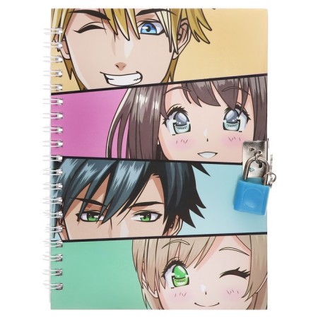 Notepad 48 sheets (13 x 18 cm) Mazari "Anime", with a lock, a linked inner block, 70 g/m2, 4 MIX design-5