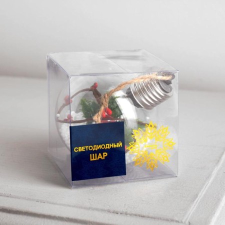 Christmas ball "leaflet", batteries, 1 LED, glow warm white-2
