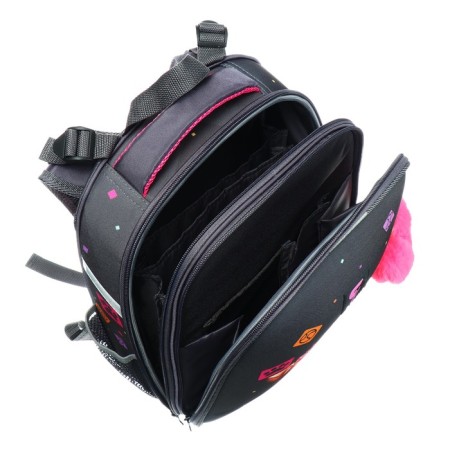 School backpack 38 x 30 x 16 cm, ergonomic back, stavia "york", gray-7