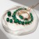 Set 4 objects: earrings, necklaces, bracelet, “evening” ring volume, green in gold