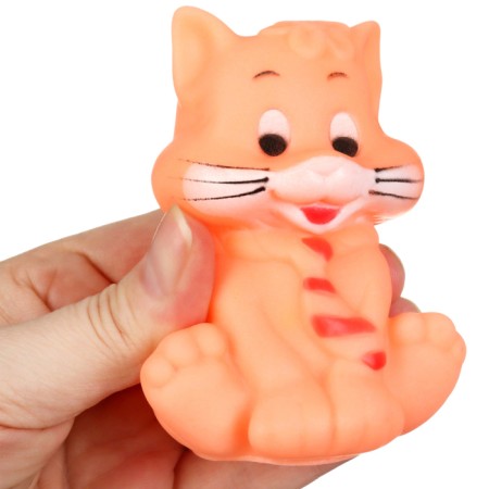 Rubber toy for the bathtub "cat", with a squeak, 1 pc, color mix, crumb I-22