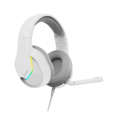 Marvo H8618 WH headphones, game, full -size, microphone, USB, 2 m, RGB, gray-6