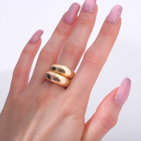 The ring "minimal" double, the color of gold, dimensionless-2