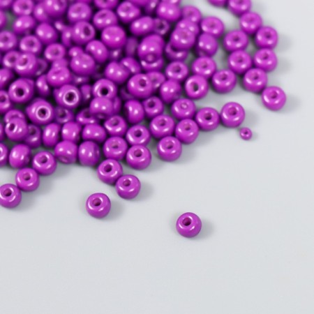 Glass beads 6/0 "gray-violet" 15 grams