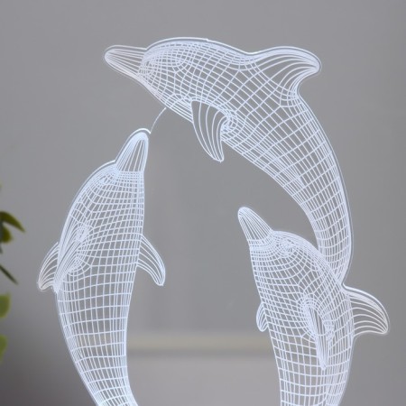 Sensor Lamp "dolphins" LED 7 USB colors/from batteries white RISALUX-9