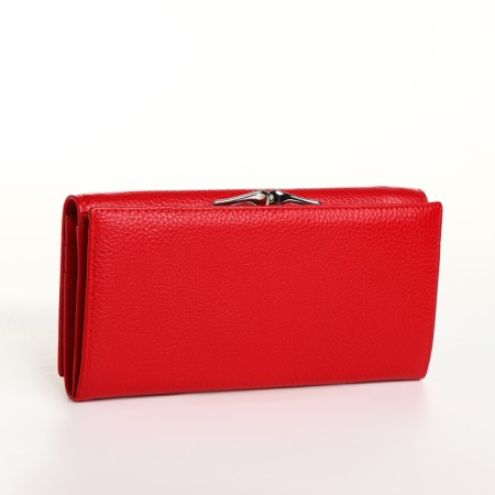 Women's wallet on magnet, red color-1