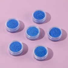A set of sparkles for decor, small grinding, the color of the sky blue, 6 pieces