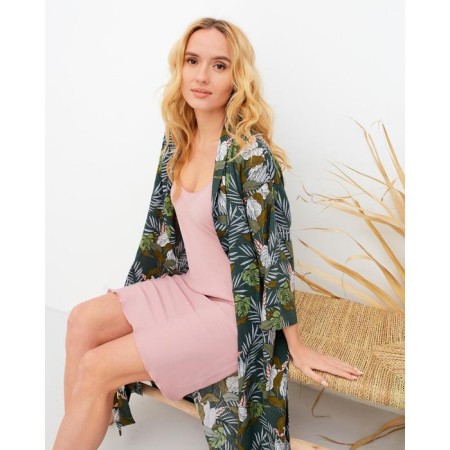 Kit (robe and combination) KAFTAN, 40-42, green/roses-7